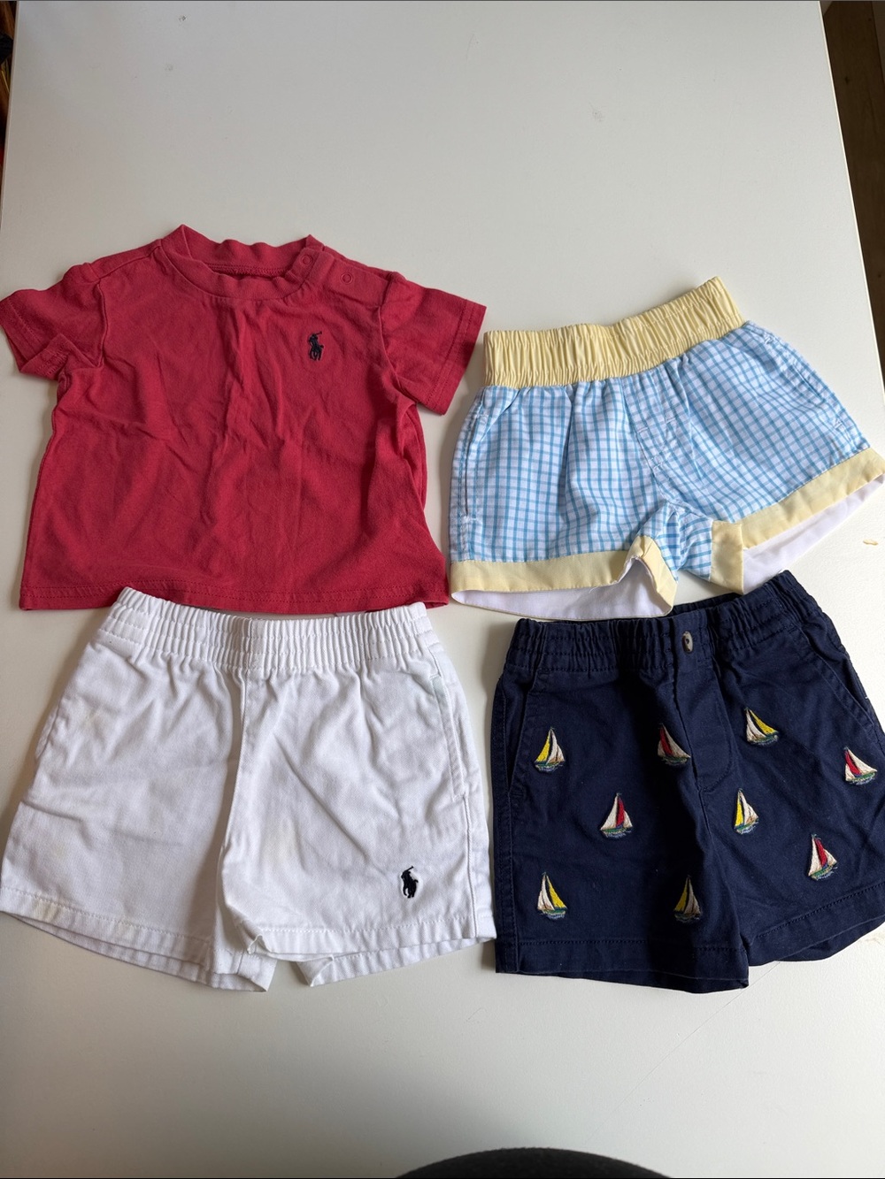 Ralph Lauren Toddler Shorts Bundle with Nautical Embroidery and Gingham
